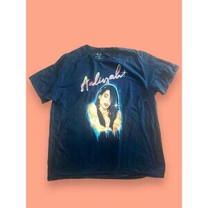 Aaliyah R&B Urban Pop Unisex Black Short Sleeve T-Shirt 90s Retro Vintage 2XL